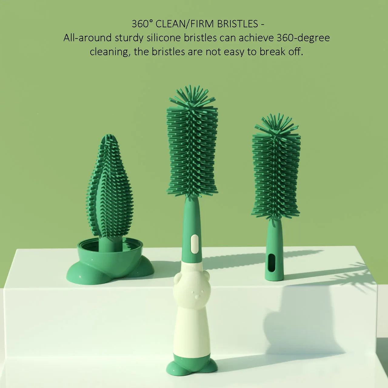 3-in-1 Silicone Baby Bottle Cleaning Brush Set – Bottle, Nipple & Straw Cleaner